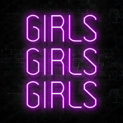 Girls Girls Girls Neon Sign Purple