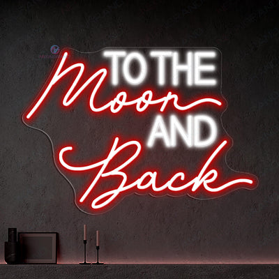 To The Moon And Back Neon Sign Love Wedding Led Light red