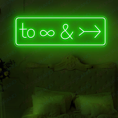 To Infinity And Beyond Neon Sign Forever Love Led Light Green