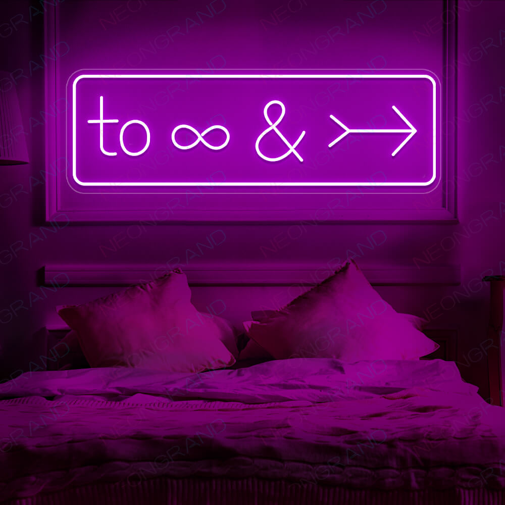 To Infinity And Beyond Neon Sign Forever Love Led Light Purple