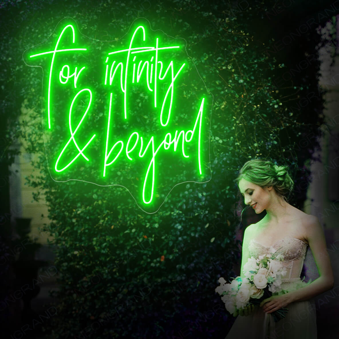 To Infinity And Beyond Neon Sign Led Light green