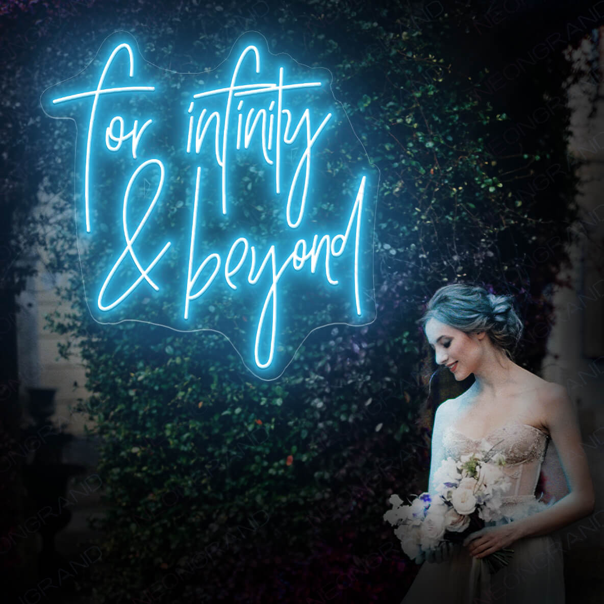 To Infinity And Beyond Neon Sign Led Light sky blue
