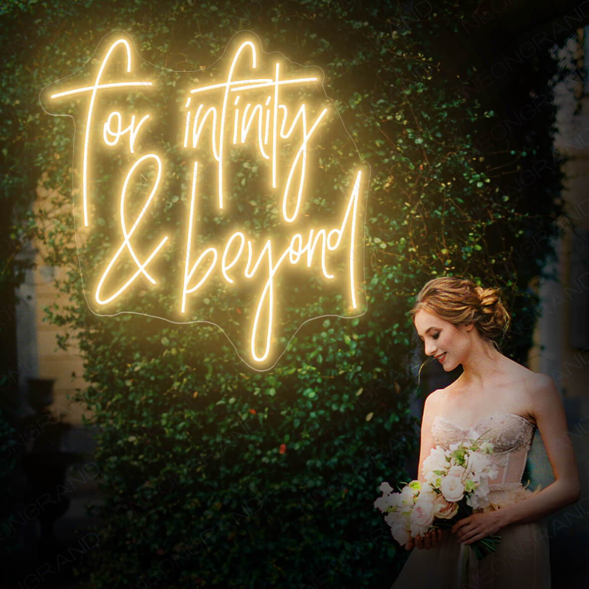 To Infinity And Beyond Neon Sign Led Light light yellow