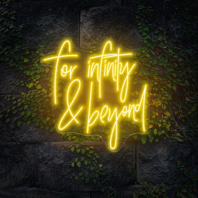 To Infinity And Beyond Neon Sign Led Light yellow