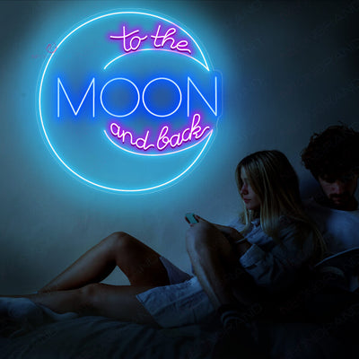 To The Moon And Back Neon Sign Wedding Love Led Light
