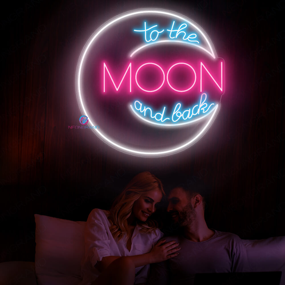 To The Moon And Back Neon Sign Wedding Love Led Light