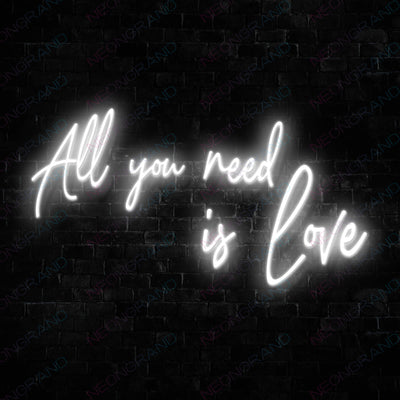 All You Need Is Love Neon Sign White