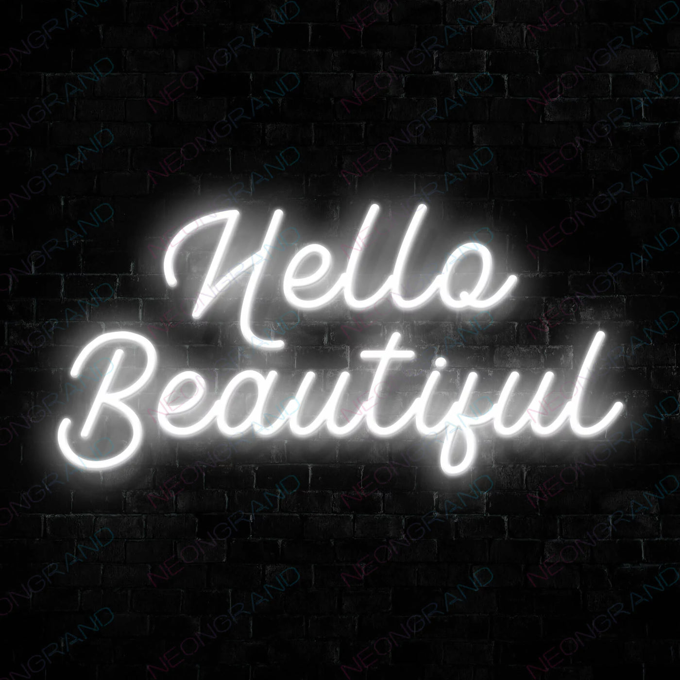 Hello Beautiful Neon Sign Pink Led Light - NeonGrand