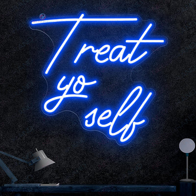 Treat Yourself Neon Sign Led Light blue
