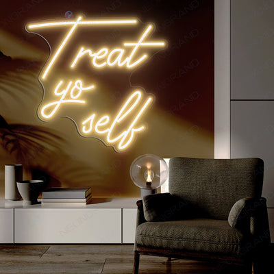 Treat Yourself Neon Sign Led Light gold yellow