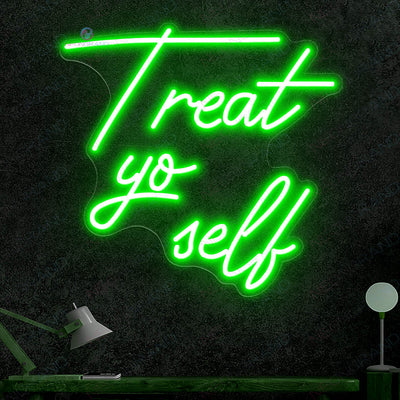 Treat Yourself Neon Sign Led Light green