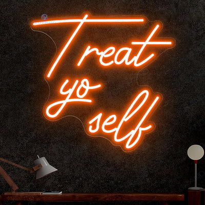 Treat Yourself Neon Sign Led Light orange