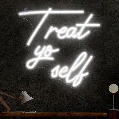 Treat Yourself Neon Sign Led Light white