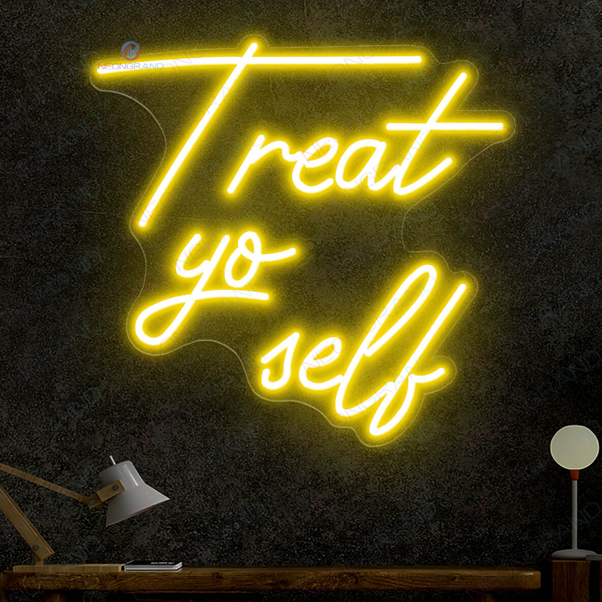 Treat Yourself Neon Sign Led Light yellow