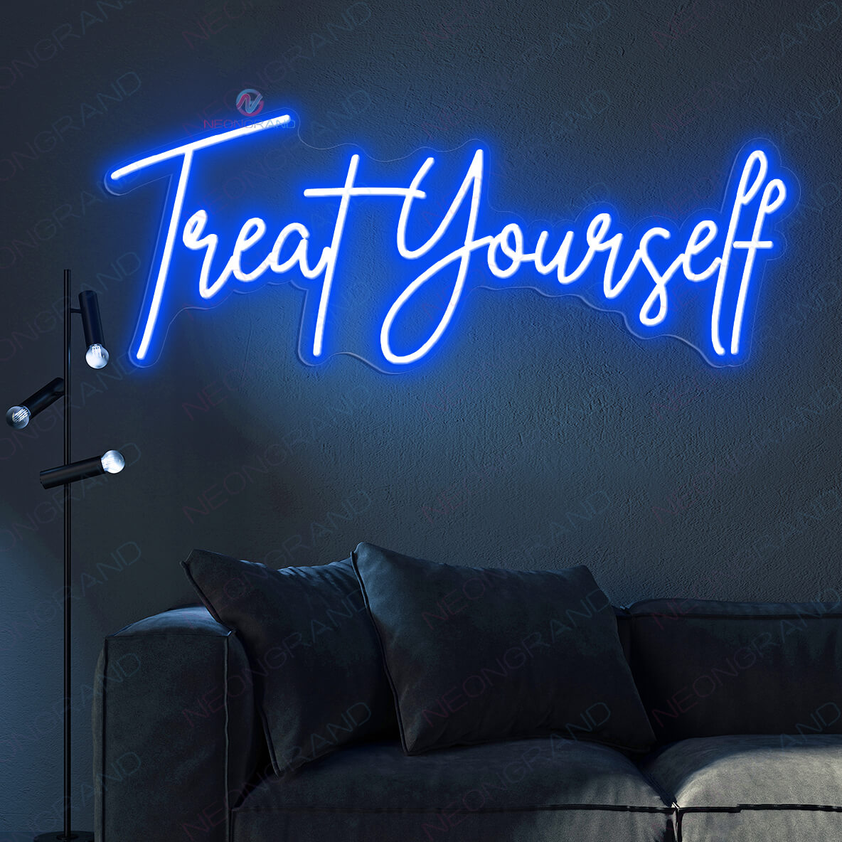 Treat Yourself Neon Sign Motivation Led Light blue