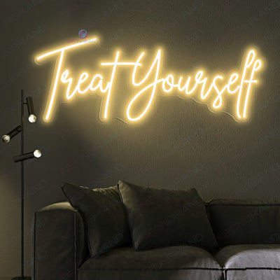 Treat Yourself Neon Sign Motivation Led Light gold yellow