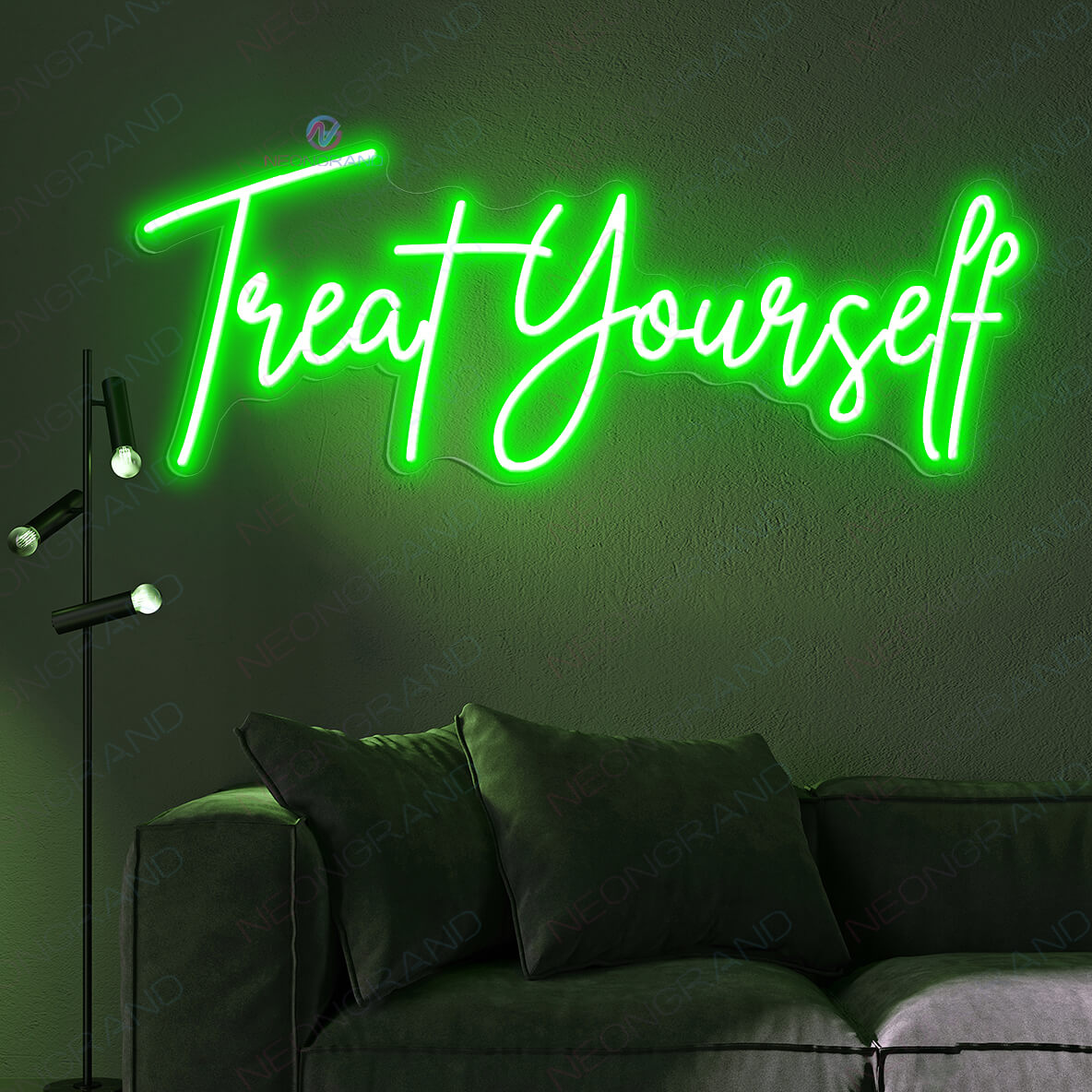 Treat Yourself Neon Sign Motivation Led Light green