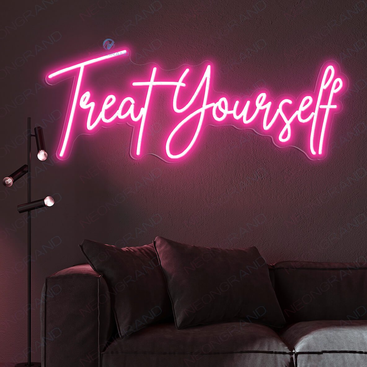 Treat Yourself Neon Sign Motivation Led Light pink