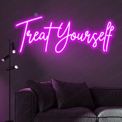 Treat Yourself Neon Sign Motivation Led Light purple