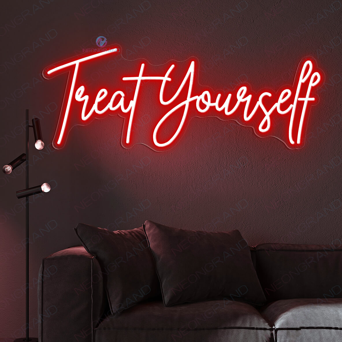 Treat Yourself Neon Sign Motivation Led Light red