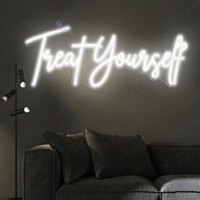 Treat Yourself Neon Sign Motivation Led Light white