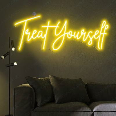 Treat Yourself Neon Sign Motivation Led Light yellow