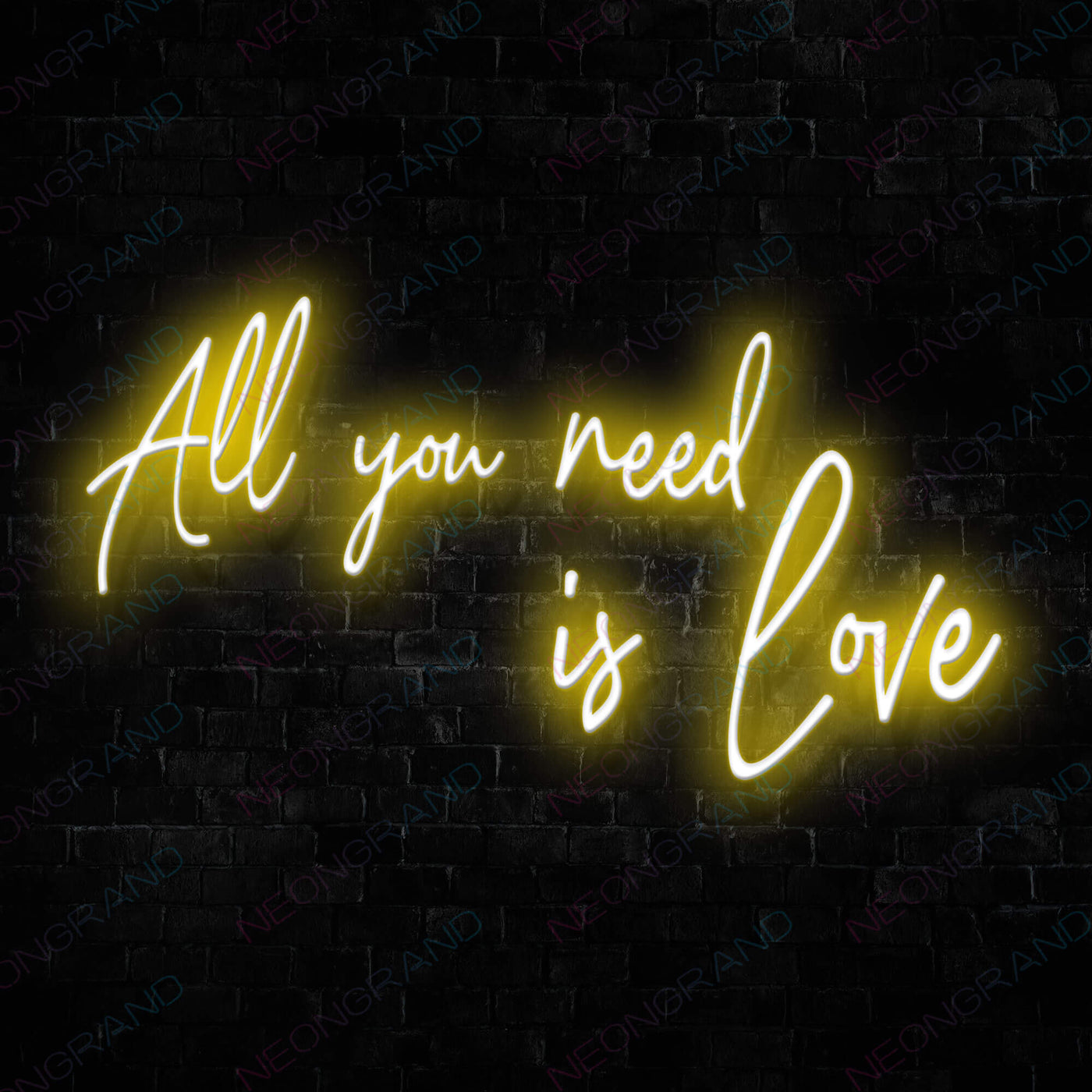 All You Need Is Love Neon Sign Yellow