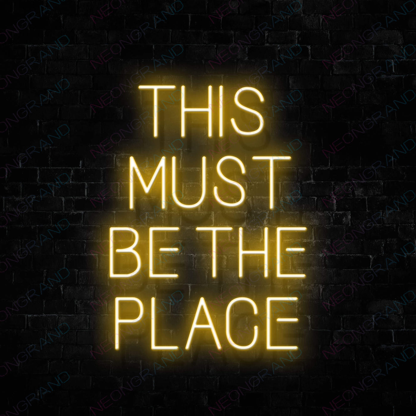 This Must Be The Place Neon Sign Orange Yellow