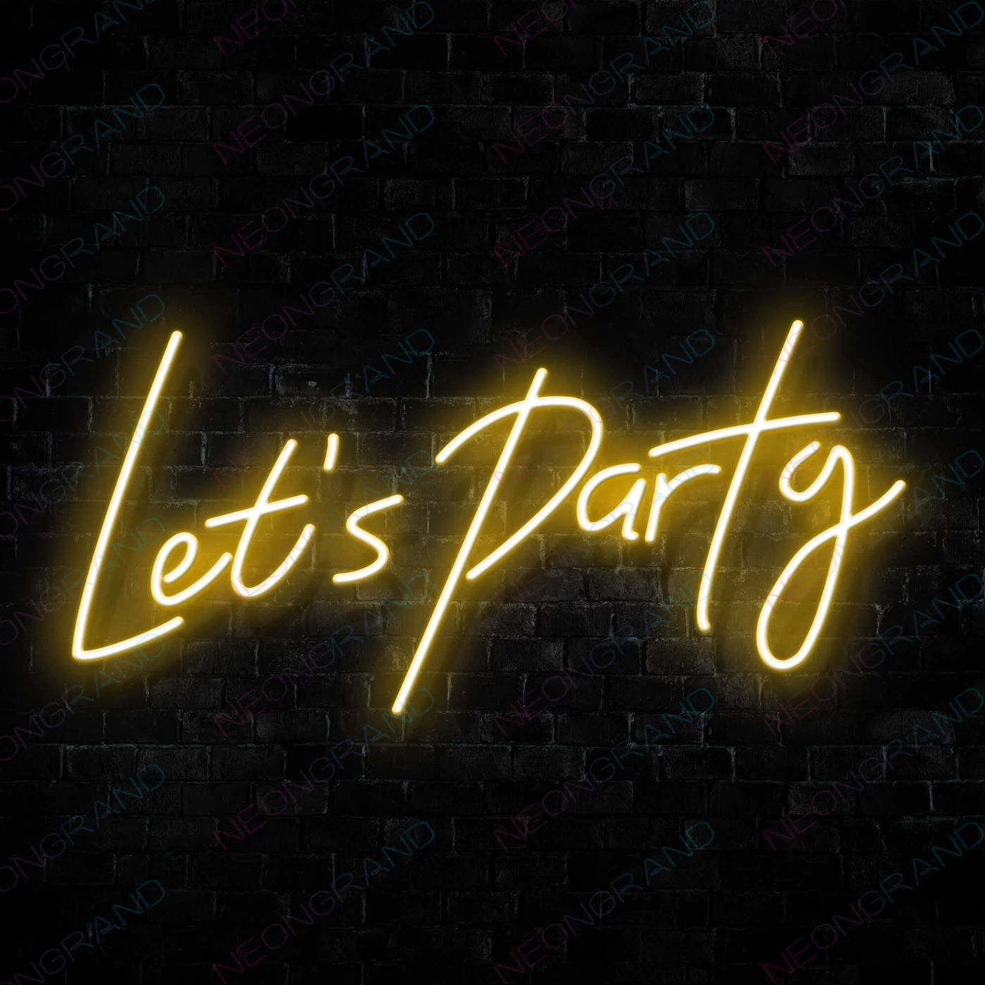 Let's Party Neon Sign Led Light Orange