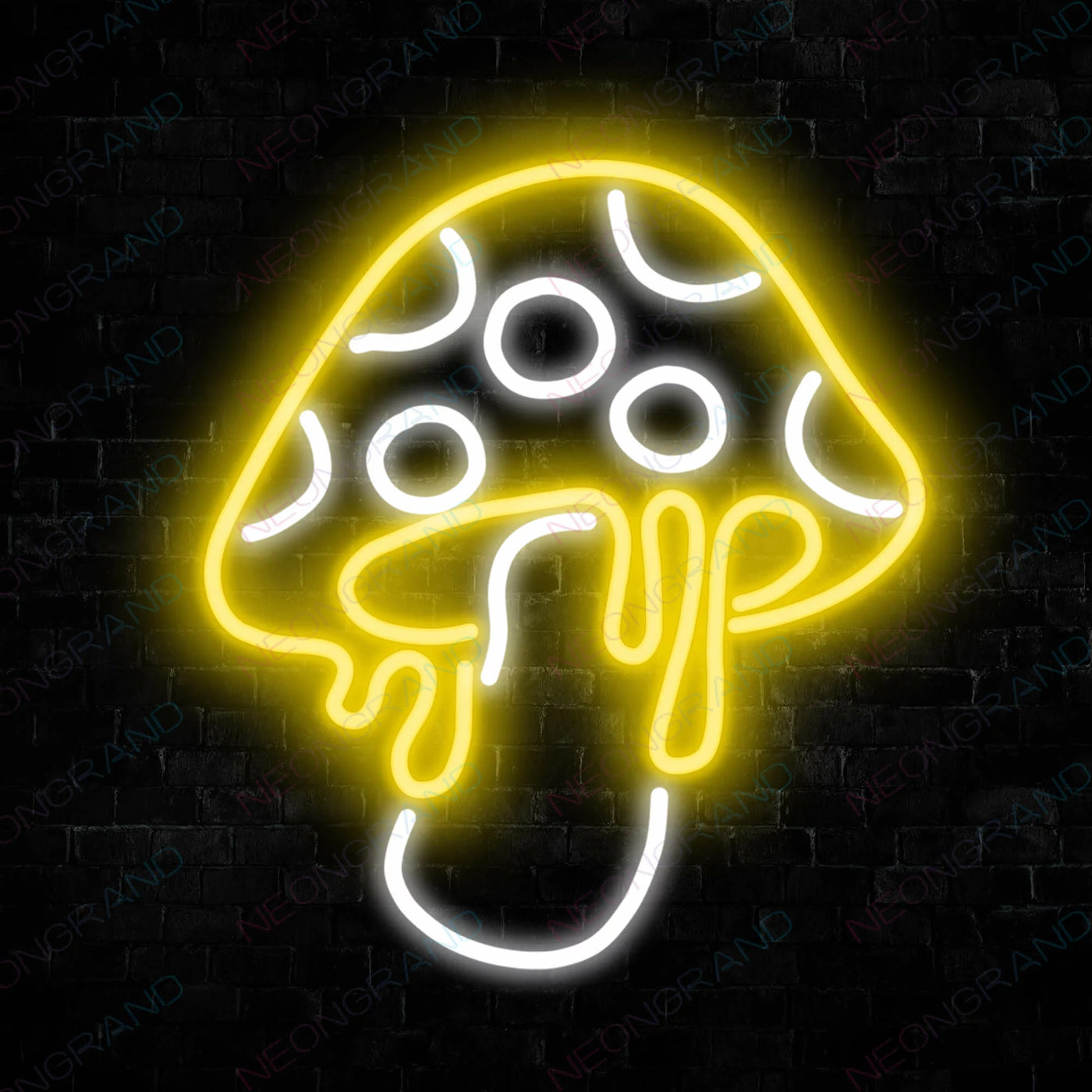 Funny Mushroom Neon Sign Led Light Yellow