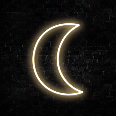 Gold Yellow Moon Neon Sign