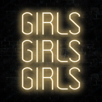 Girls Girls Girls Neon Sign LightYellow