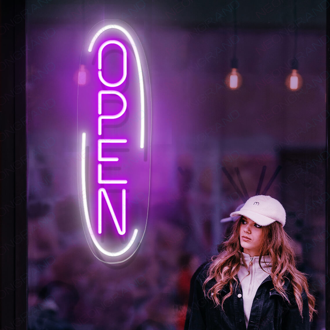 Vertical Neon Open Sign Business Neon Led Light - NeonGrand