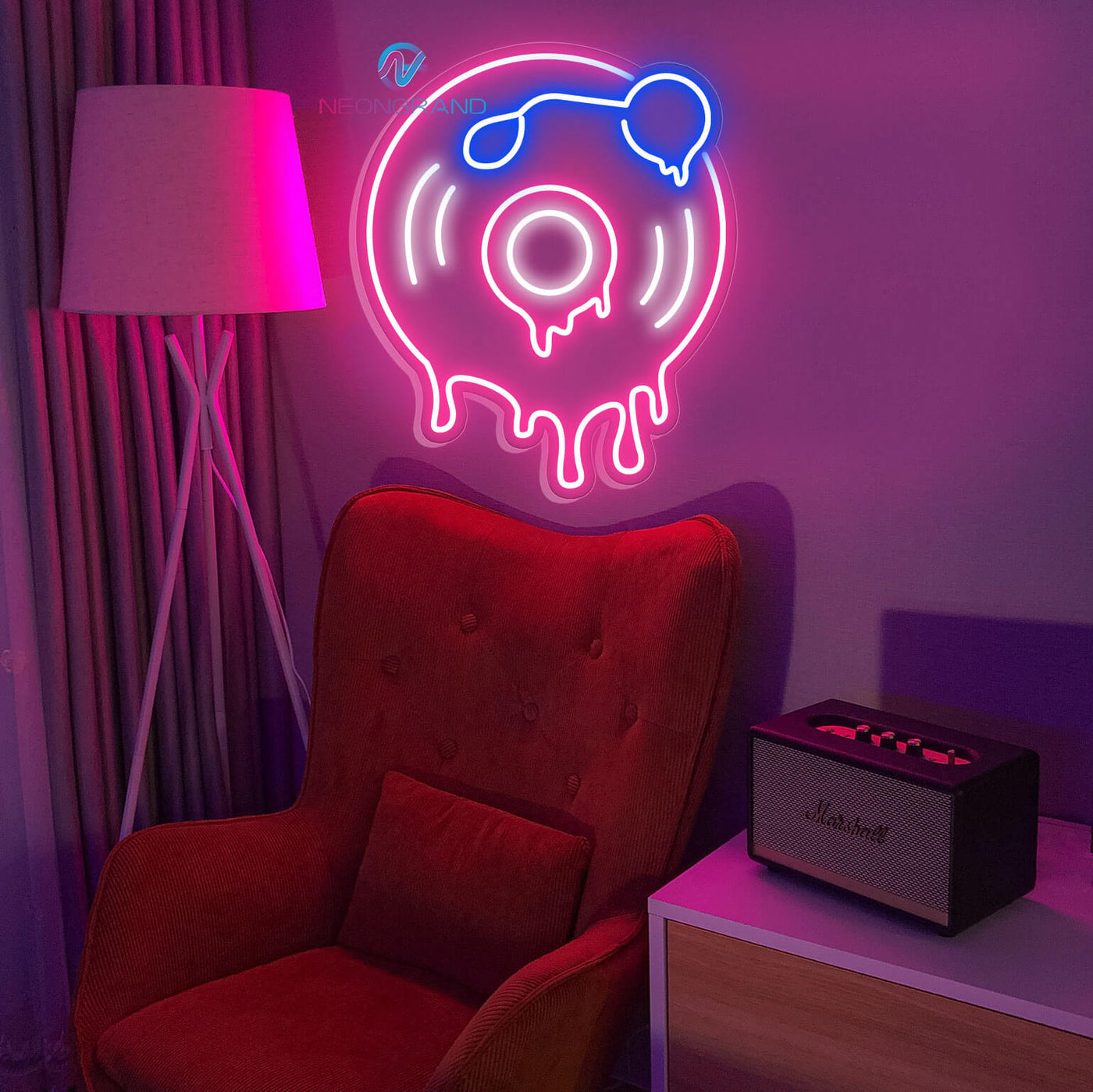 Vinyl Neon Sign Music Neon Sign Led Light pink