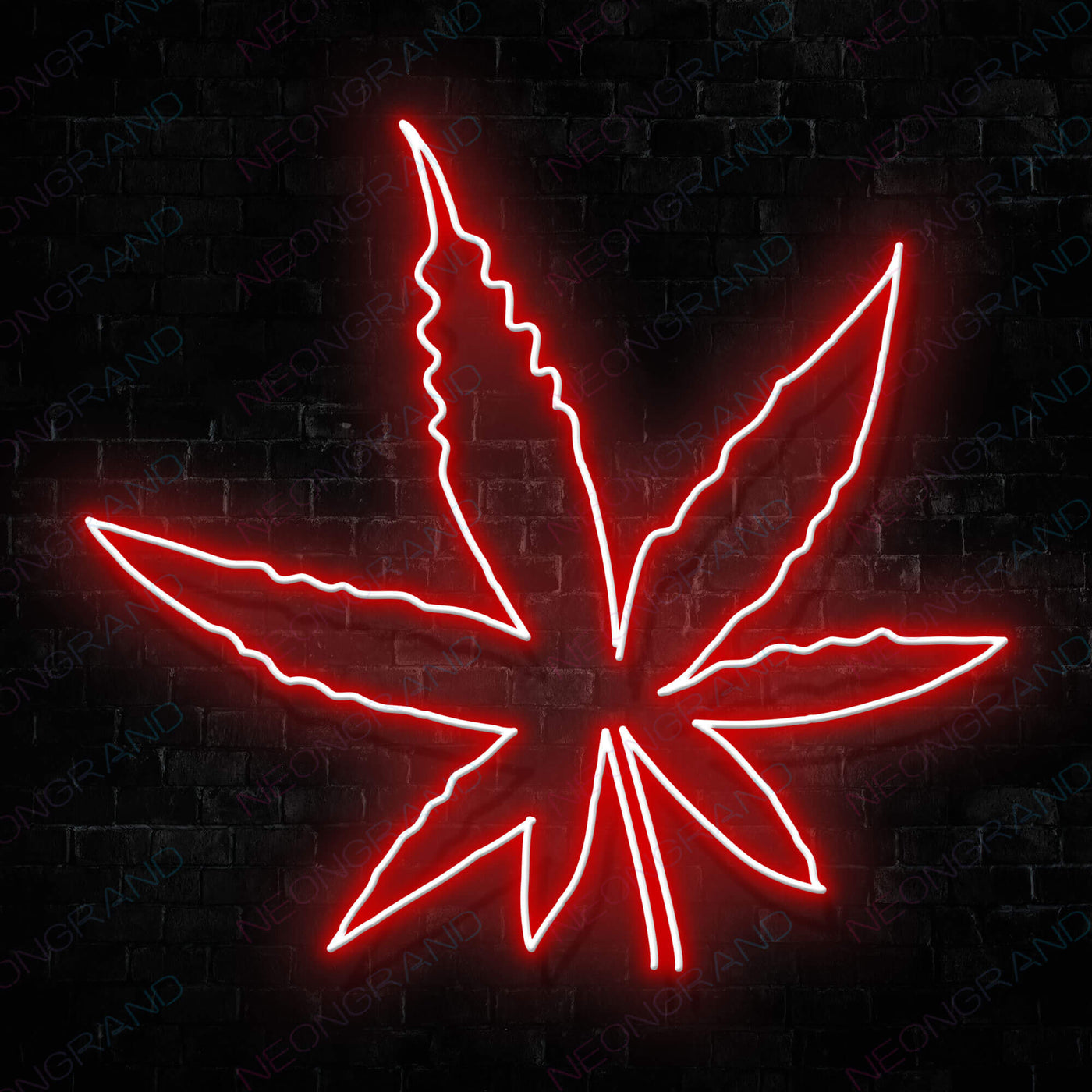 Weed Neon Sign Marijuana Leaf Red