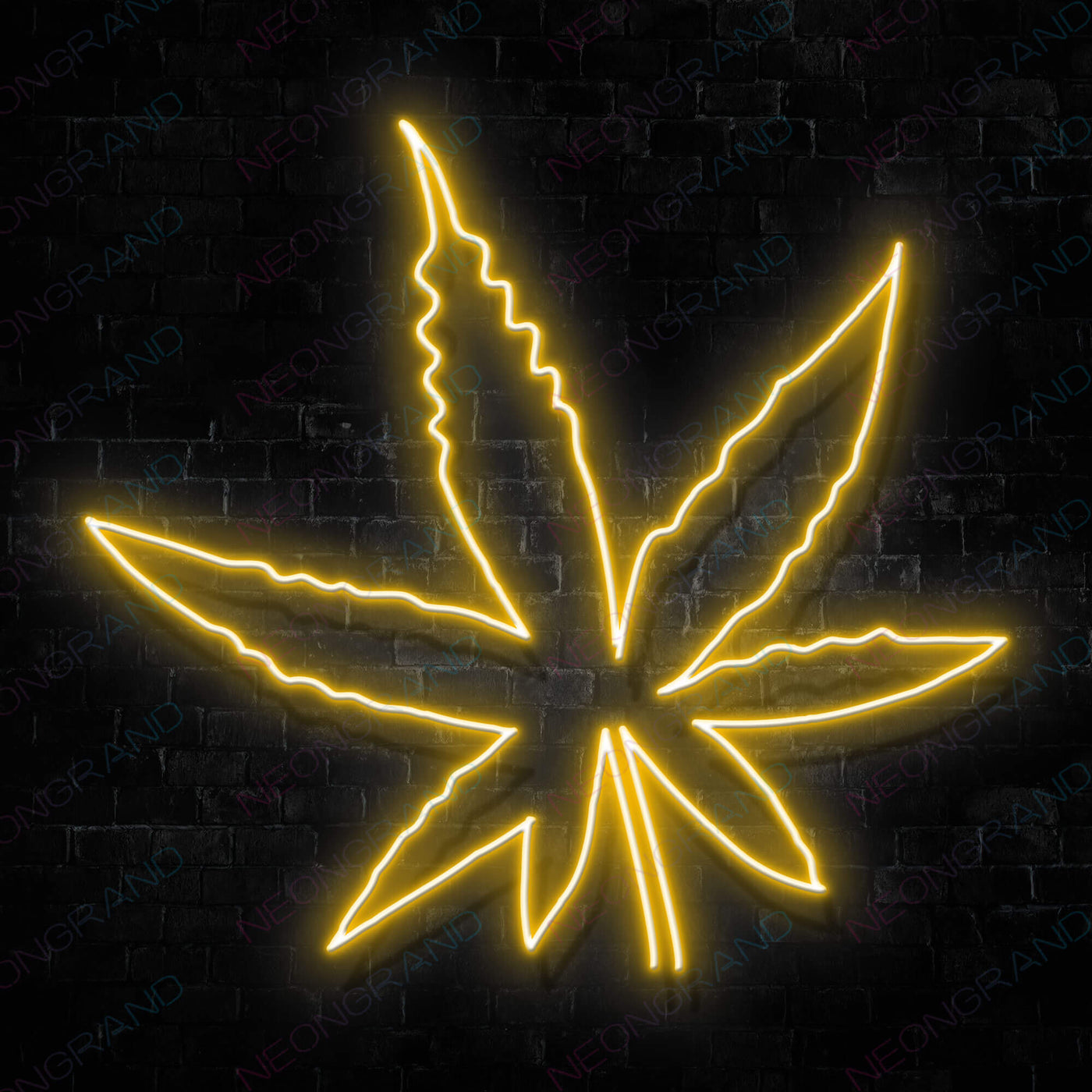 Weed Neon Sign Marijuana Leaf Orange