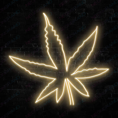 Weed Neon Sign Marijuana Leaf LightYellow