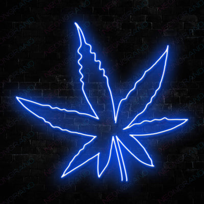 Weed Neon Sign Marijuana Leaf Blue