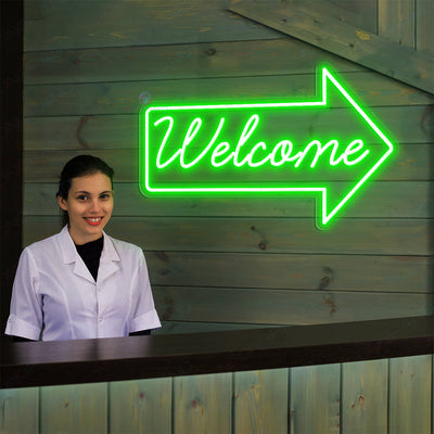 Welcome Neon Sign Lighted Welcome Led Sign green1