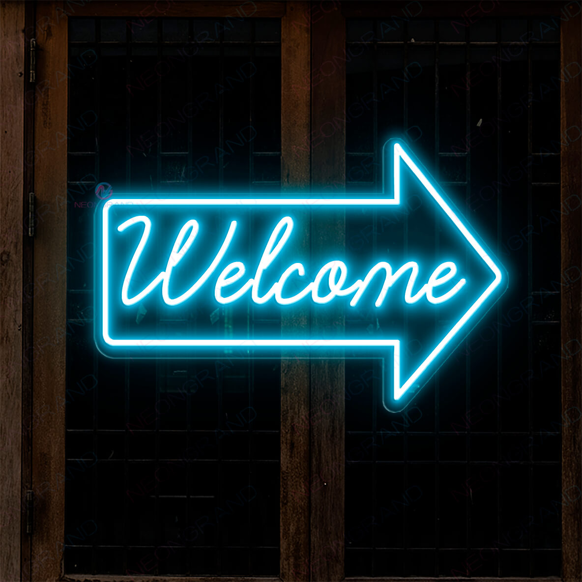 Welcome Neon Sign Lighted Welcome Led Sign light blue