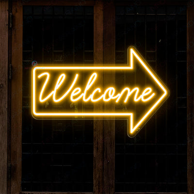 Welcome Neon Sign Lighted Welcome Led Sign orange yellow