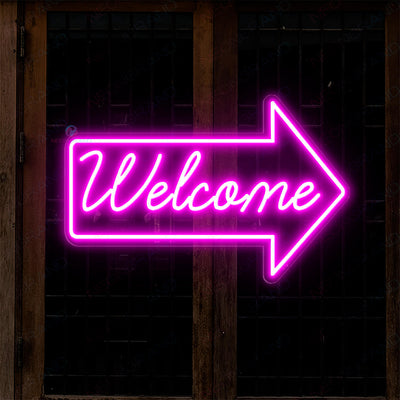 Welcome Neon Sign Lighted Welcome Led Sign purple