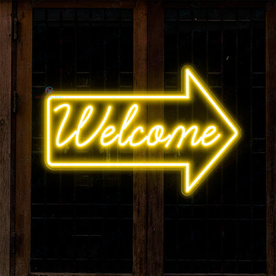 Welcome Neon Sign Lighted Welcome Led Sign yellow