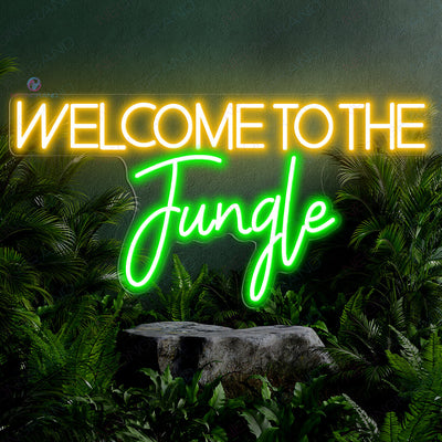 Welcome To The Jungle Neon Sign Led Light orange yellow