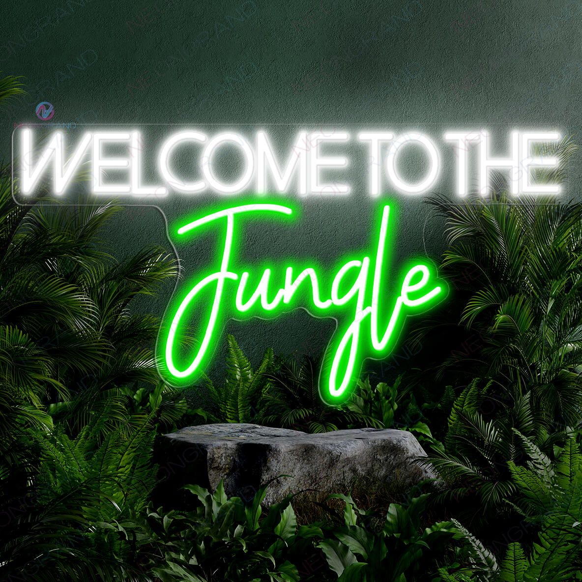 Welcome To The Jungle Neon Sign Led Light white