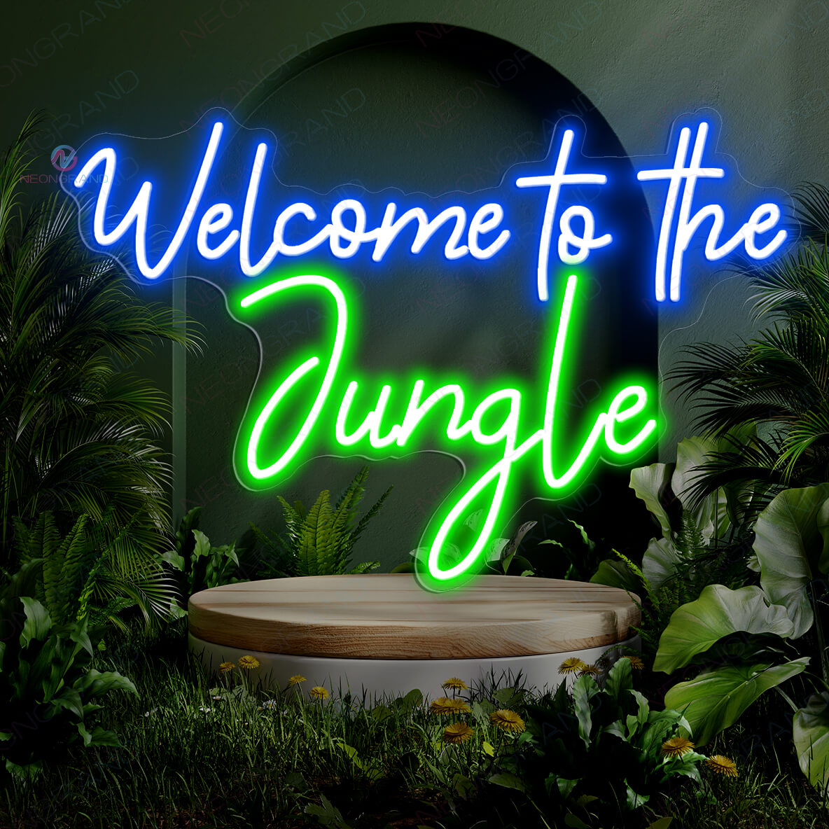 Welcome To The Jungle Neon Sign Tropical Led Light blue