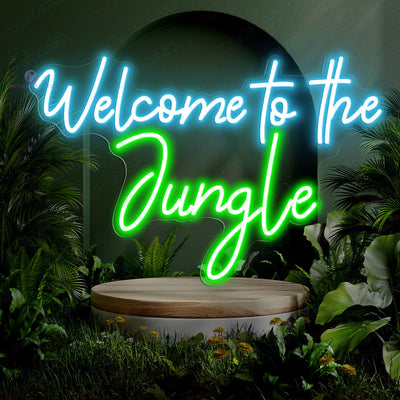 Welcome To The Jungle Neon Sign Tropical Led Light light blue