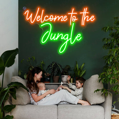 Welcome To The Jungle Neon Sign Tropical Led Light orange