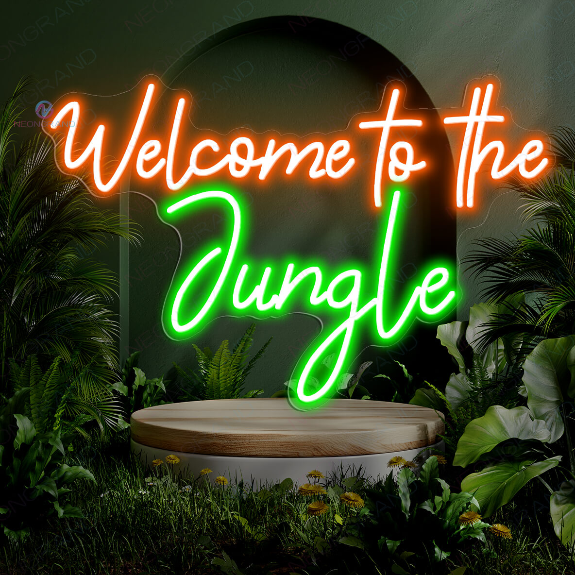 Welcome To The Jungle Neon Sign Tropical Led Light orange