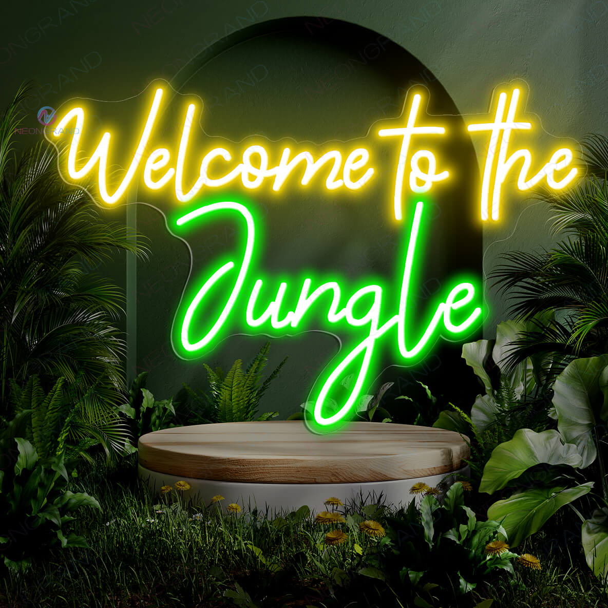 Welcome To The Jungle Neon Sign Tropical Led Light yellow